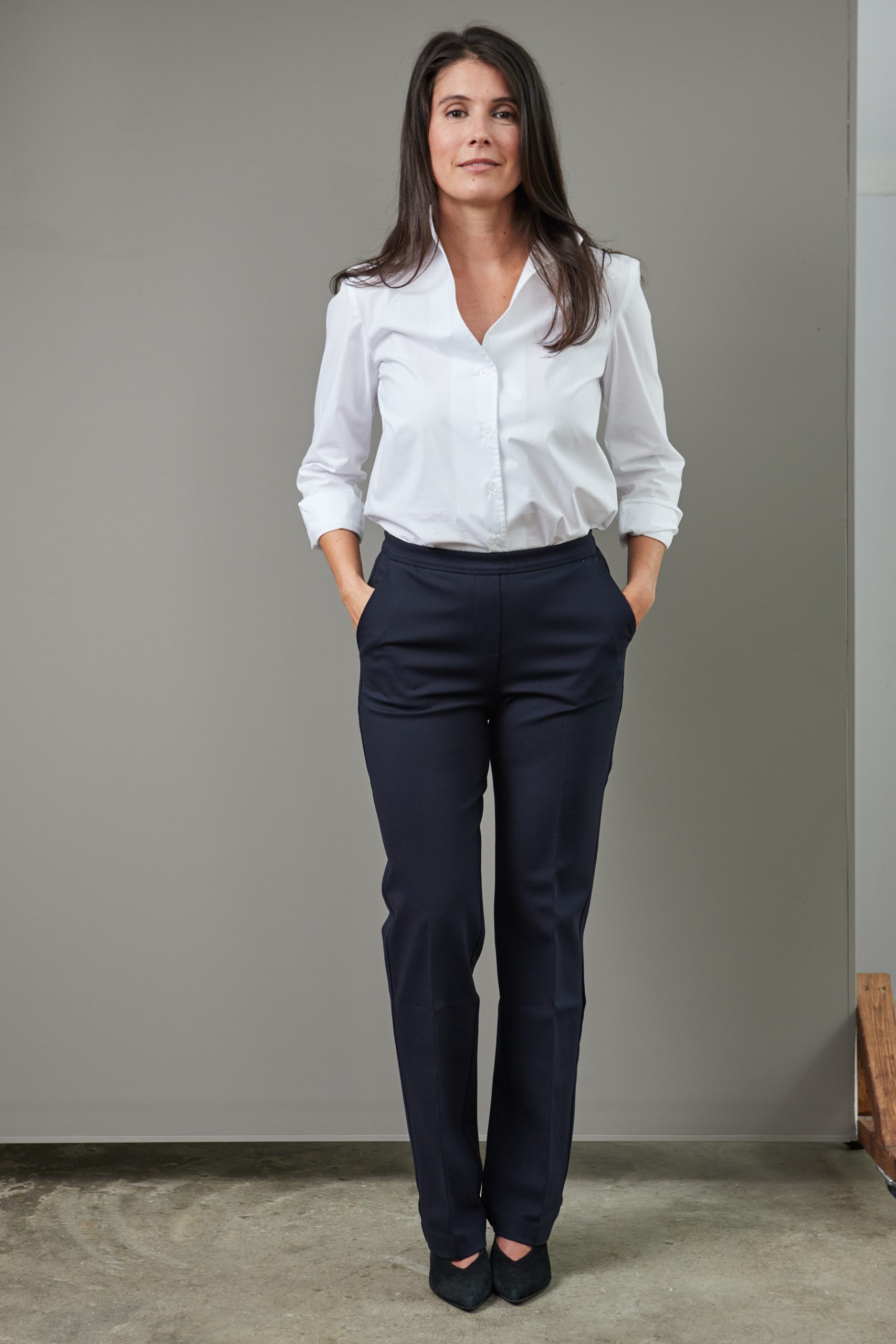 Martine Straight Leg Trousers Navy